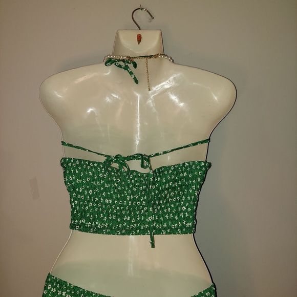 Set: Floral Print Drawstring Camisole Top + A-Line Skirt - Picture 8 of 11